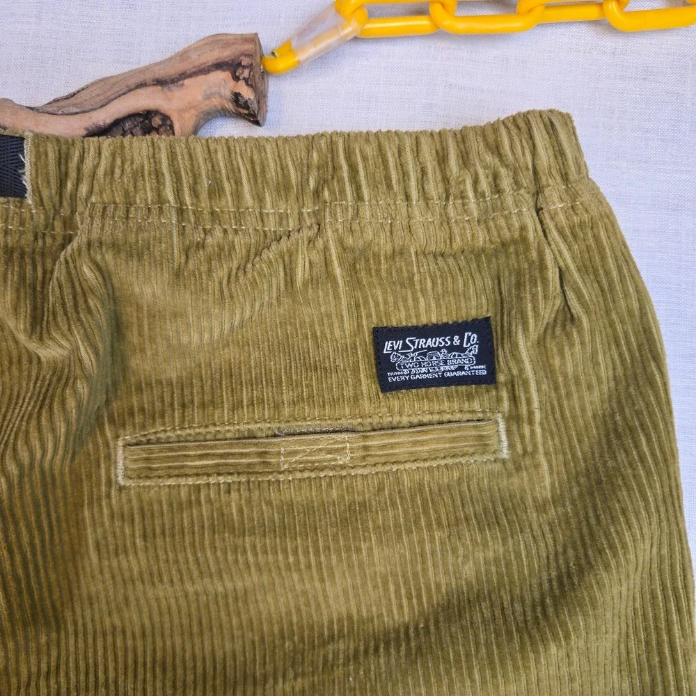 Levi Pants Corduroy Large Men's Brown Green 34